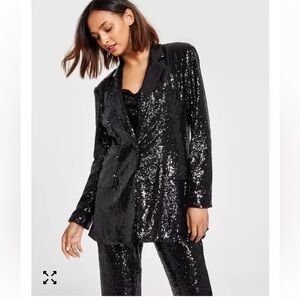 Alex & Sophia Black Sequined Blazer Jacket size 1/2  from Macy’s